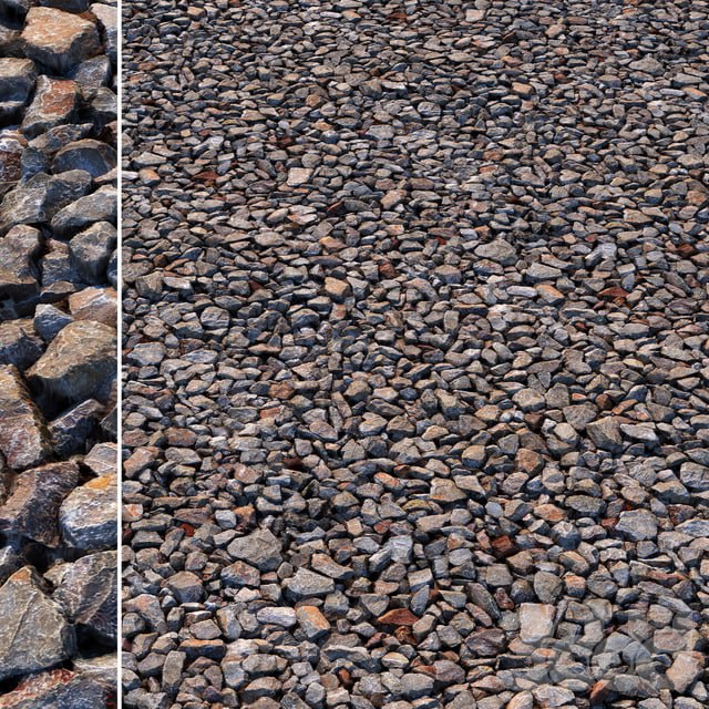 Road crushed stone texture