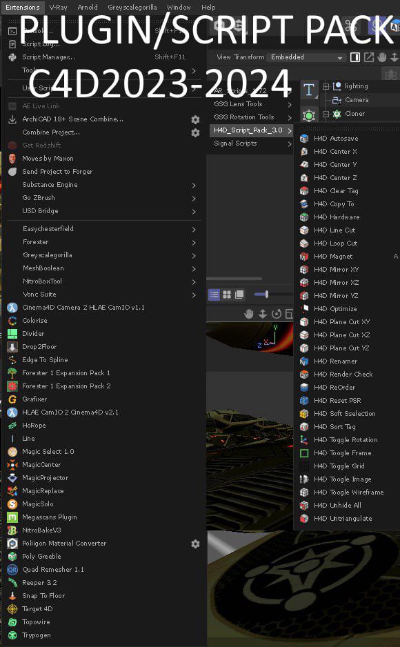 Cinema 4D PLUGIN and SCRIPTS PACK for 2023-2024