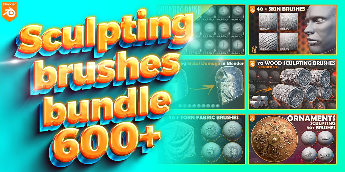 600 + Blender Sculpting Brushes