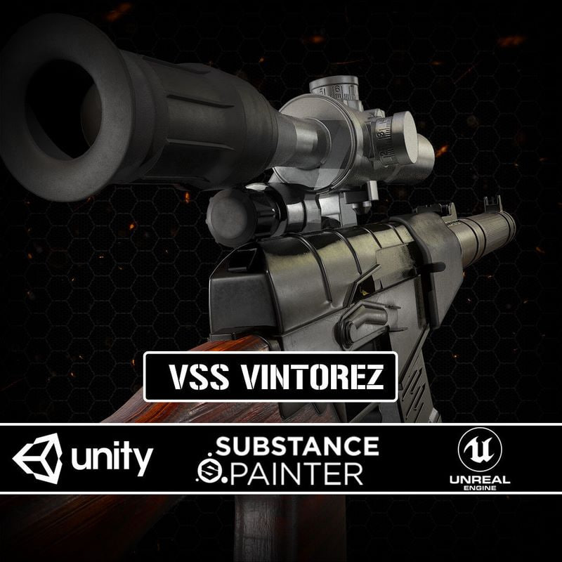 VSS Vintorez Low-poly