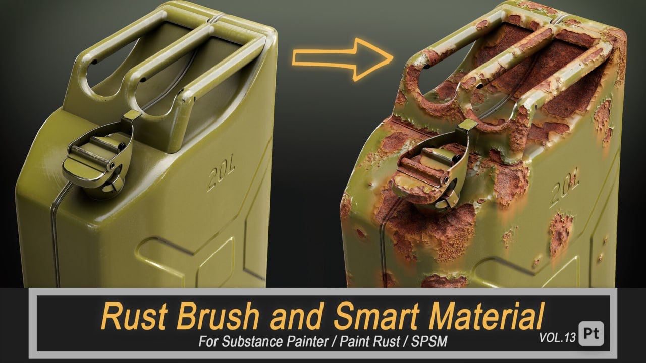 Rust Brush and Smart Material For Substance Painter Vol.13