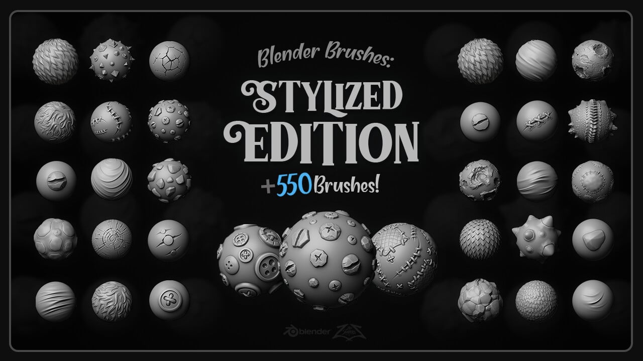 [MEGAPACK] 550+ Blender Brushes: Stylized Edition